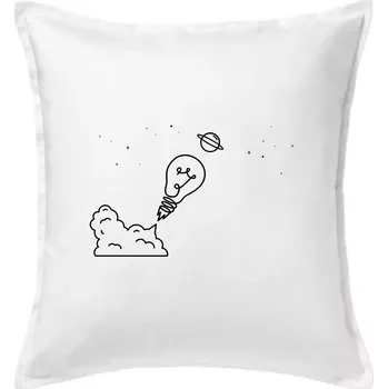 Polštář Žárovka vesmír - Polštář 50x50 - 50x50 - Pouze potah ( Bílá )