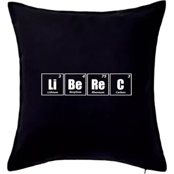 Polštář Periodická tabulka Liberec - Polštář 50x50 - 50x50 - Pouze potah ( Černá )