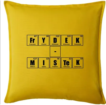 Polštář Periodická tabulka Frýdek - Místek - Polštář 50x50 - 50x50 - Pouze potah ( Žlutá )