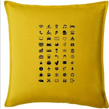 Polštář FOR TRAVEL - slovník na cesty - Polštář 50x50 - 50x50 - Pouze potah ( Žlutá )