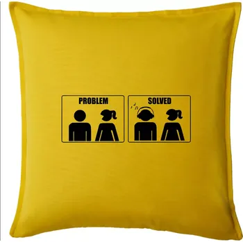 Polštář Problém - Music - Polštář 50x50 - 50x50 - Pouze potah ( Žlutá )