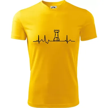 Chlapecké tričko EKG Šachové figurky - Věž - Dětské triko sportovní (dresovina) - 134 cm/8 let ( Žlutá )