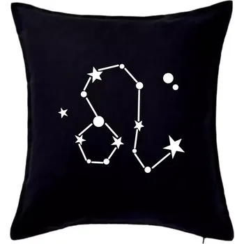 Polštář Souhvězdí - Leo - Lev - Polštář 50x50 - 50x50 - Pouze potah ( Černá )