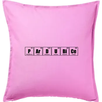 Polštář Periodická tabulka Pardubice - Polštář 50x50 - 50x50 - Pouze potah ( Růžová )