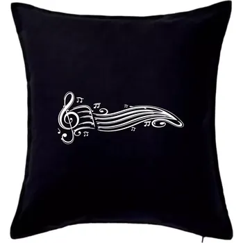 Polštář Noty vlna - Polštář 50x50 - 50x50 - Pouze potah ( Černá )