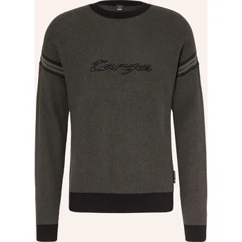 Pánská móda Boss Pánský Svetr Imonti, tmavě šedá / černá, XXL