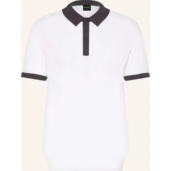 Pánská móda Boss Pánská Úpletová Polokošile Club, bílá / tmavě modrá, L