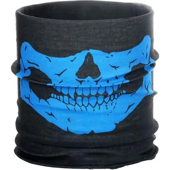 Nákrčník Multifunkční šátek Skull černo-modrý