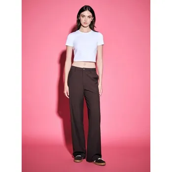 Dámské kalhoty Kalhoty s širokými nohavicemi - 42 - House - tmavě hnědá - 353EQ-89X