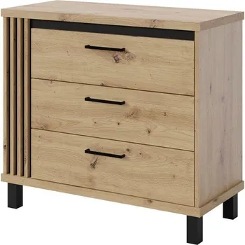 Komoda Komoda 90 ND-10 Nadia dub artisan / černý mat, 92 cm