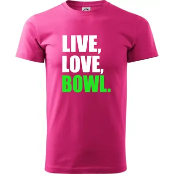 Pánská móda Live, Love, Bowl - Klasické pánské triko vyšší gramáže - XL ( Purpurová )
