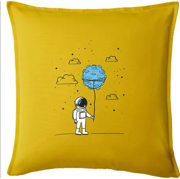 Polštář Astronaut s balónkem - Polštář 50x50 - 50x50 - Pouze potah ( Žlutá )
