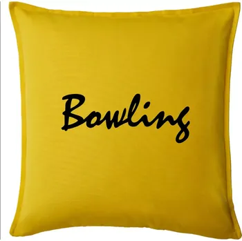 Polštář Bowling nápis psací - Polštář 50x50 - 50x50 - Pouze potah ( Žlutá )