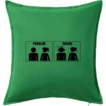 Polštář Problém - Music - Polštář 50x50 - 50x50 - Pouze potah ( Středně zelená )