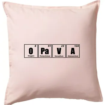 Polštář Periodická tabulka Opava - Polštář 50x50 - 50x50 - Pouze potah ( Světle růžová )