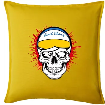 Polštář Beach volejbal lebka - Polštář 50x50 - 50x50 - Pouze potah ( Žlutá )