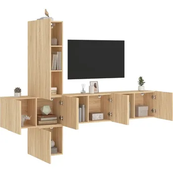 Obývací stěna vidaXL 5dílná obývací stěna kompozitní dřevo [3216458] Barva: dub sonoma