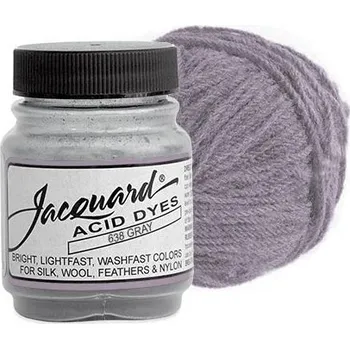 Speciální výtvarná barva Jacquard - Barva Acid na vlnu a hedvábí - 14 g - Šedá