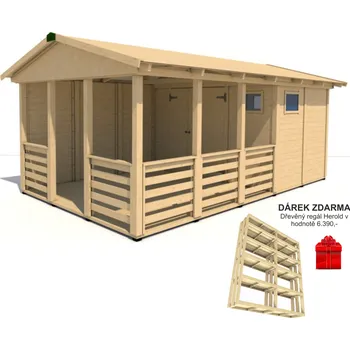 Zahradní altán Zahradní altán Herold A3355 B s terasovou podlahou a boční stěnou (6,3 + 9,6 m2)