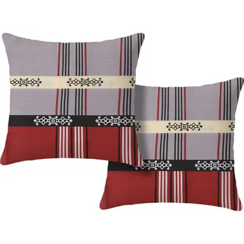 Povlak na dekorativní polštářek Sada 2 ks dekoračních povlaků na polštář DANIELA 45x45 cm, vínová