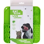 Eat Slow Live Longer lízací zpomalovací podložka Rectangle zelená