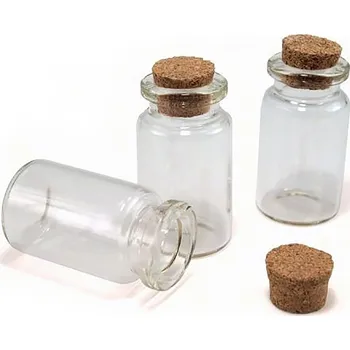 Láhev Skleněná lahvička s korkem 20x40 mm Varianta: transparent, Balení: 4 lahv.