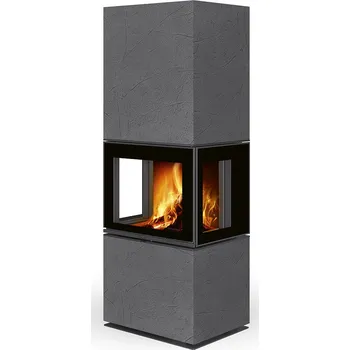 Krbová kamna ROMOTOP Designové krby LERA C GH - obklad Thermaline antracit Varianta: LERXDHC 62 - Thermaline grey 62 - Dělené sklo