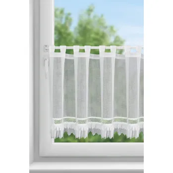 Záclona KRÁTKÁ ZÁCLONA NA POUTKÁCH KATRIN 150X60 CM BÍLÁ