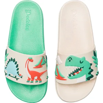 Chlapecké pantofle Veselé dětské pantofle Dino na skateboardu