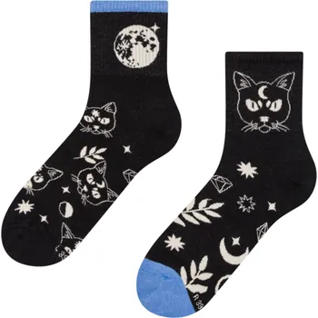 Dámské ponožky Veselé lýtkové ponožky Kočka a měsíc