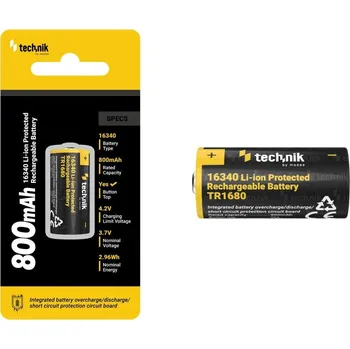 Článková baterie Technik TR1680 baterie 16340 Li-ion 800mAh 3,7V (RCR123) 352580,00