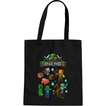 Žertovný předmět Taška se jménem pro fanoušky hry Minecraft - taška s potiskem - personalizovaný produkt- Tričkový.cz