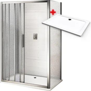 WellMall AFTER ROCKY 120x90 Grape Sprchový kout s mramorovou vaničkou