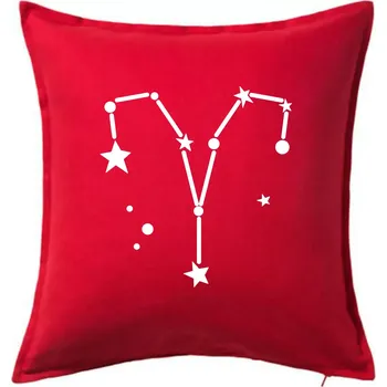 Polštář Souhvězdí - Aries - Beran - Polštář 50x50 - 50x50 - Pouze potah ( Červená )