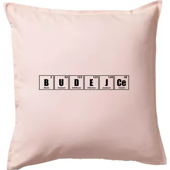 Polštář Periodická tabulka Budějce - Polštář 50x50 - 50x50 - Pouze potah ( Světle růžová )