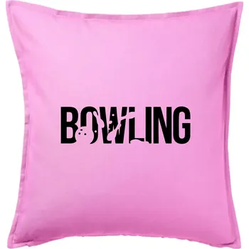 Polštář Bowling nápis kuželky - Polštář 50x50 - 50x50 - Pouze potah ( Růžová )