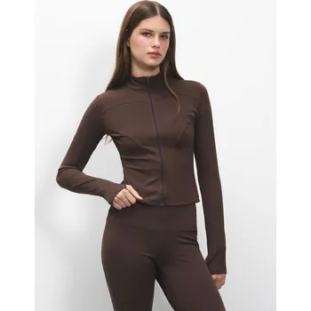 Dámská mikina Mikina na zip se stojáčkem - L - House - hnědý - 097GB-88X