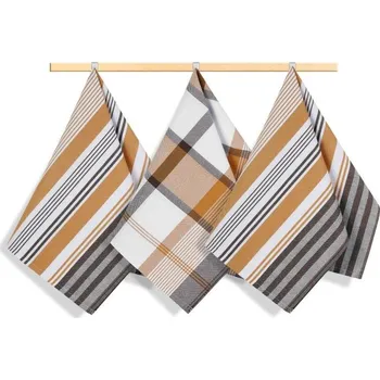 Utěrka Kuchyňské utěrky - sada 3 kusů Hnědá,Hořčicová,Bílá BX13231 - 50x70 cm