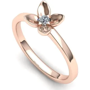 Prsten Briliantový prsten květinka Materiál: Červené zlato 14kt, Velikost: 49