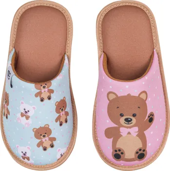 plyšák Veselé dětské papuče Medvídek