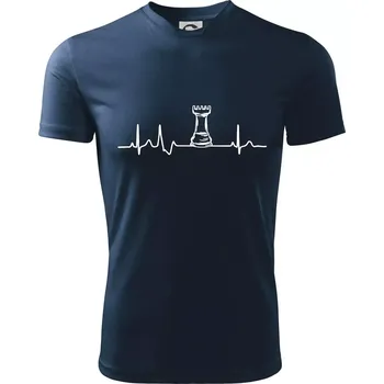 EKG Šachové figurky - Věž - Dětské triko sportovní (dresovina) - 134 cm/8 let ( Námořní modrá (velmi tmavá - téměř černá) )