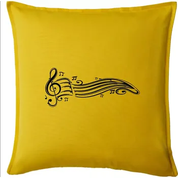 Polštář Noty vlna - Polštář 50x50 - 50x50 - Pouze potah ( Žlutá )