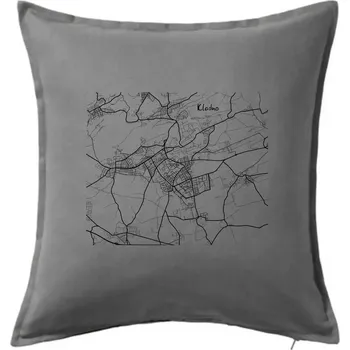 Polštář Černobílá mapa Kladno - Polštář 50x50 - 50x50 - Pouze potah ( Tmavě šedý melír )