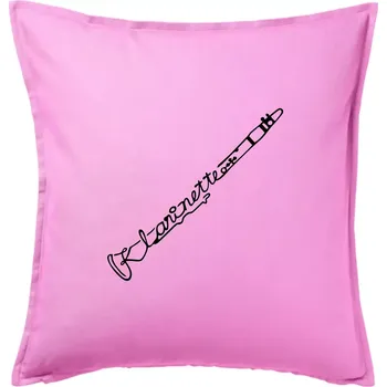 Polštář Klarinet nápis - Polštář 50x50 - 50x50 - Pouze potah ( Růžová )