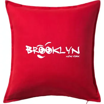 Polštář Brooklyn úsměv - Polštář 50x50 - 50x50 - Pouze potah ( Červená )