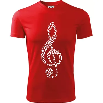 Chlapecké tričko Houslový klíč z not - Dětské triko sportovní (dresovina) - 122 cm/6 let ( Červená )