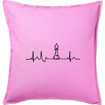 Polštář EKG Šachové figurky - Střelec - Polštář 50x50 - 50x50 - Pouze potah ( Růžová )