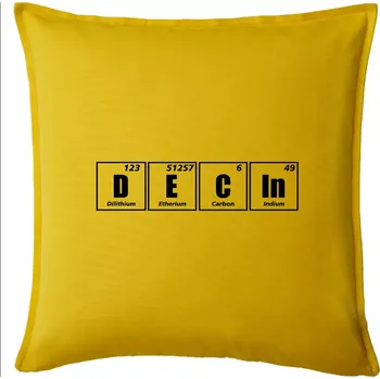Polštář Periodická tabulka Děčín - Polštář 50x50 - 50x50 - Pouze potah ( Žlutá )