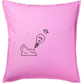 Polštář Žárovka vesmír - Polštář 50x50 - 50x50 - Pouze potah ( Růžová )