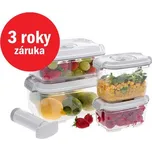 Status 157530 5-dílný set vakuových dóz z tritanu bílý, vhodný do myčky, mrazáku i mikrovlnky, BPA free